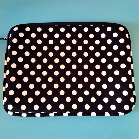 Kate Spade New York Black & White Polka Dot Laptop Sleeve - Picture 2 of 8